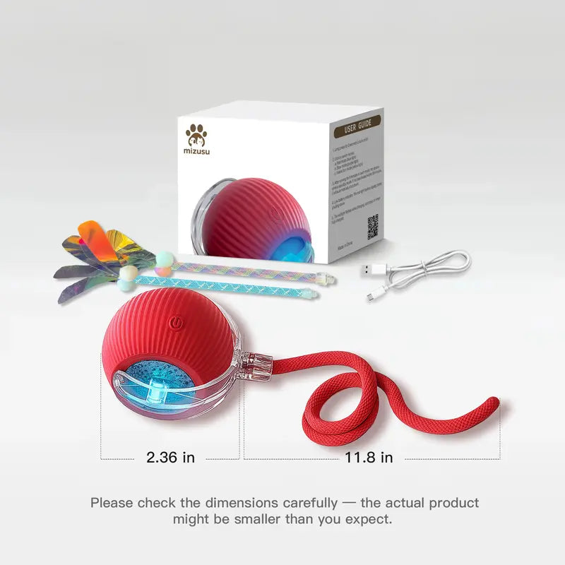 [🎁 BUY 1 GET 1 FREE] Smart Interactive Moving Cat Ball with LED Lights & Tail