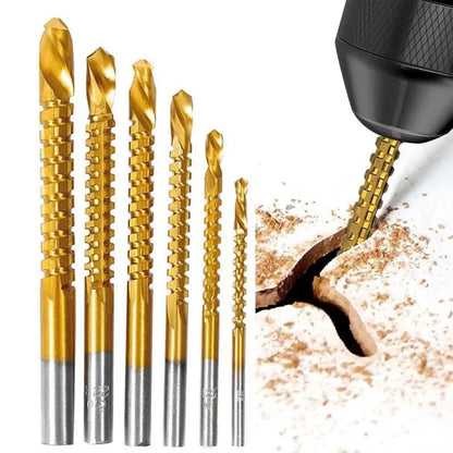 6Pcs Titanium HSS Drill Saw Bits Set - Drill & Side Cut Effortlessly