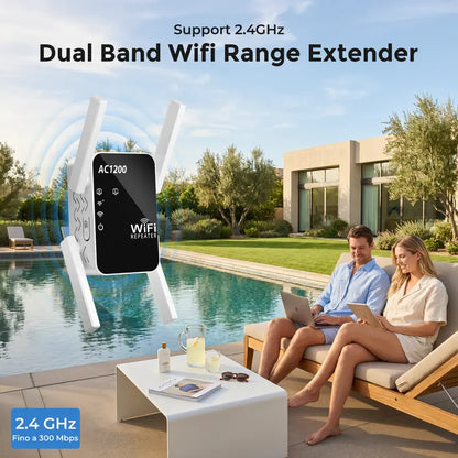 Eliminate Dead Zones Instantly with AC1200 Dual-Band WiFi Extender