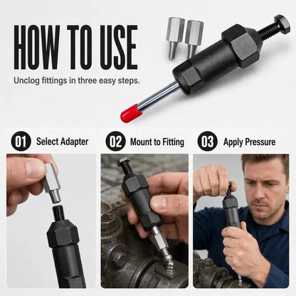 Heavy-Duty Grease Fitting Cleaner Tool - Clears Blocked Grease Joints in Seconds Without Disassembly