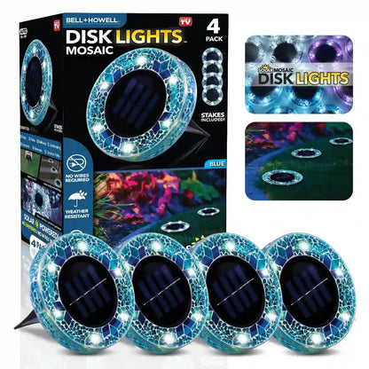 Solar Disk Lights - Auto Dusk-to-Dawn Mosaic Glow For Effortless Outdoor Ambience