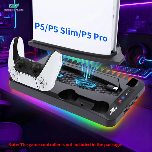 Universal Vertical Cooling Stand & Dual Fast Charging Station for P5, P5 Slim & P5 Pro