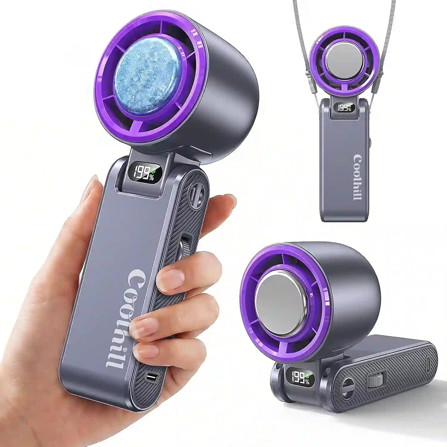 Handheld Turbo Fan – 199-Level Seamless Wind Control For Instant Icy Relief