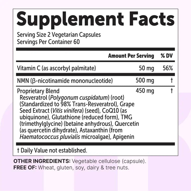 NMN Complex 10-in-1 NAD+ Precursor Capsules for Daily Cellular Wellness