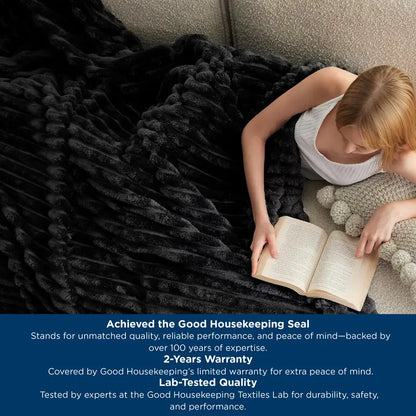 Premium Shaggy Ribbed Faux Fur Cozy Blanket
