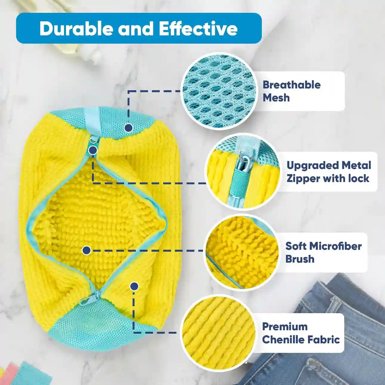 360° Microfiber Shoe Washing Bag For Gentle Deep Cleaning
