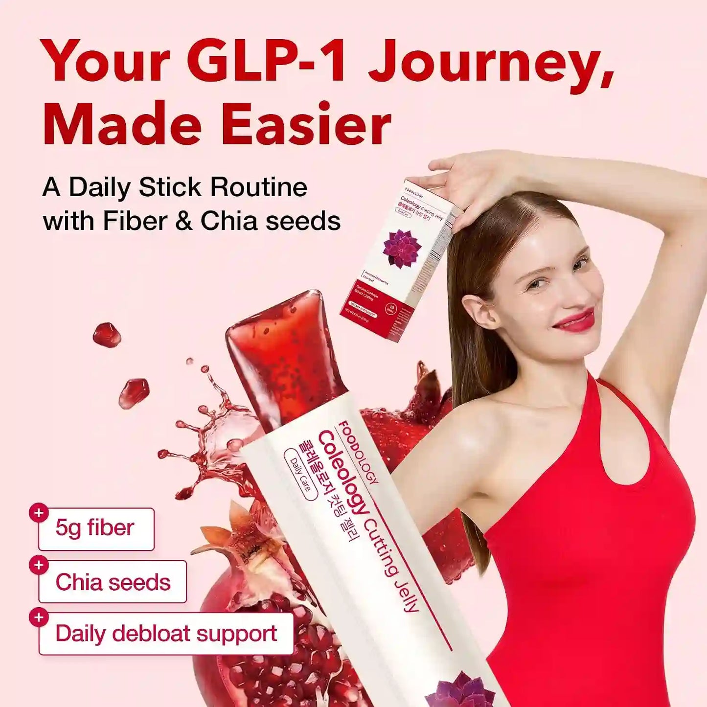 Pomegranate Diet Jelly Stick – Garcinia & Chia Seed Formula For Carb Blocking & Daily Debloating