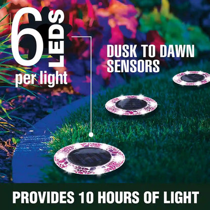 Solar Disk Lights - Auto Dusk-to-Dawn Mosaic Glow For Effortless Outdoor Ambience