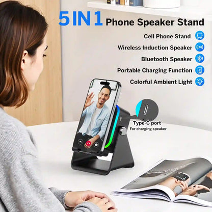 5-in-1 Audio Stand – Instant Wireless Induction For Seamless Hands-Free Entertainment