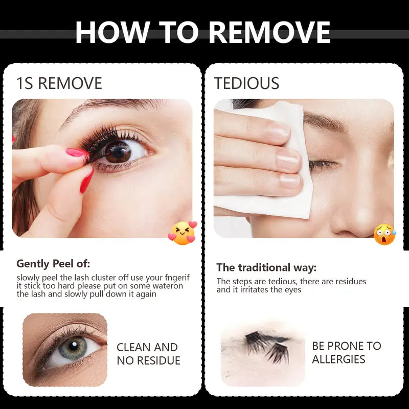 Salon-Quality Lash Extensions at Home in Seconds with Ultra-Light Glue-Free Clusters
