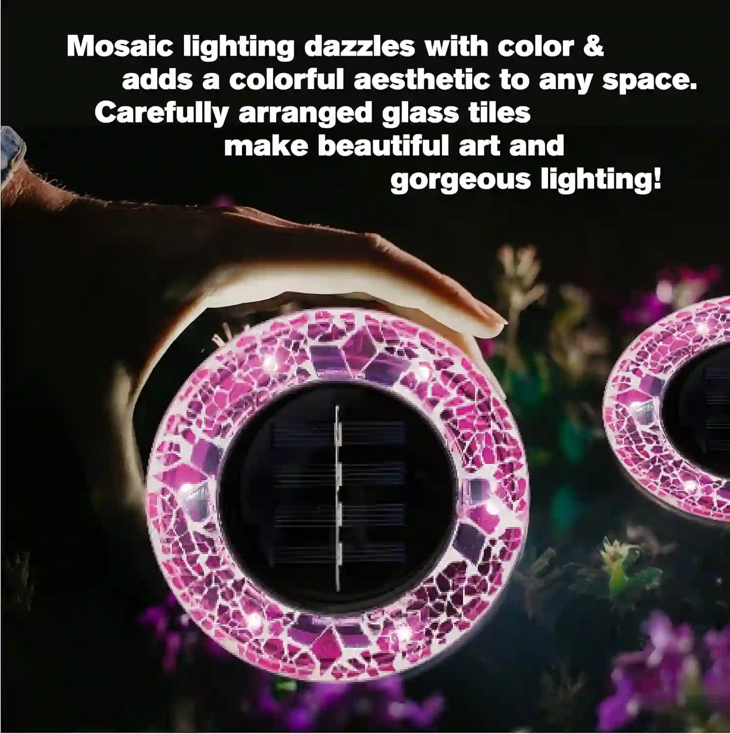 Solar Disk Lights - Auto Dusk-to-Dawn Mosaic Glow For Effortless Outdoor Ambience