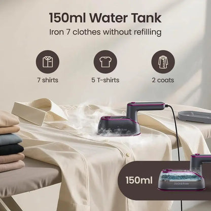 Instantly Erase Wrinkles in Seconds with Portable 2-in-1 Steam Iron for Crisp Flawless Clothes Anywhere