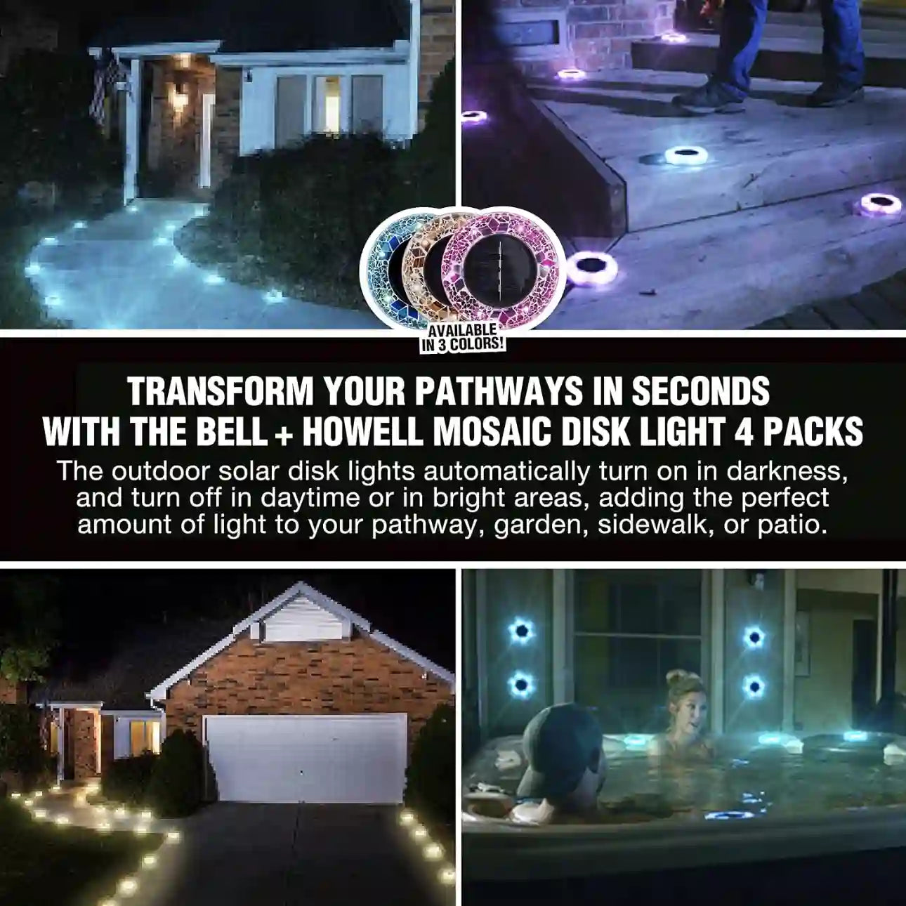 Solar Disk Lights - Auto Dusk-to-Dawn Mosaic Glow For Effortless Outdoor Ambience