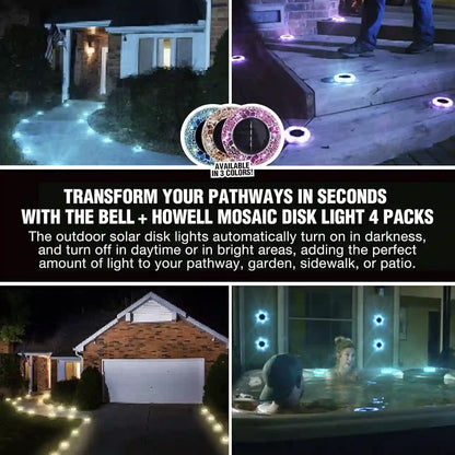Solar Disk Lights - Auto Dusk-to-Dawn Mosaic Glow For Effortless Outdoor Ambience