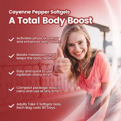 12-in-1 Advanced Cayenne Pepper Softgels for Peak Heart Health, Leg Circulation, and Daily Energy