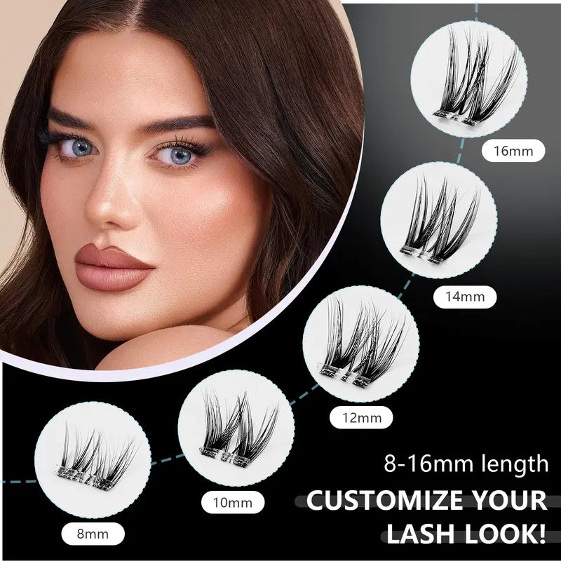 Salon-Quality Lash Extensions at Home in Seconds with Ultra-Light Glue-Free Clusters