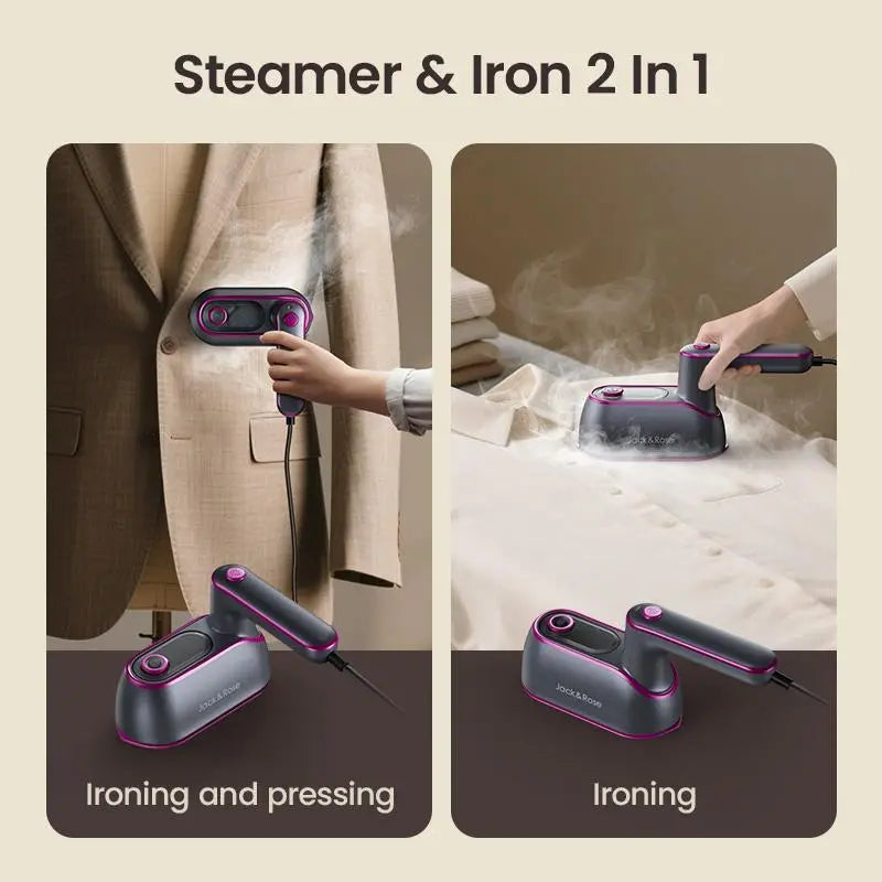 Instantly Erase Wrinkles in Seconds with Portable 2-in-1 Steam Iron for Crisp Flawless Clothes Anywhere