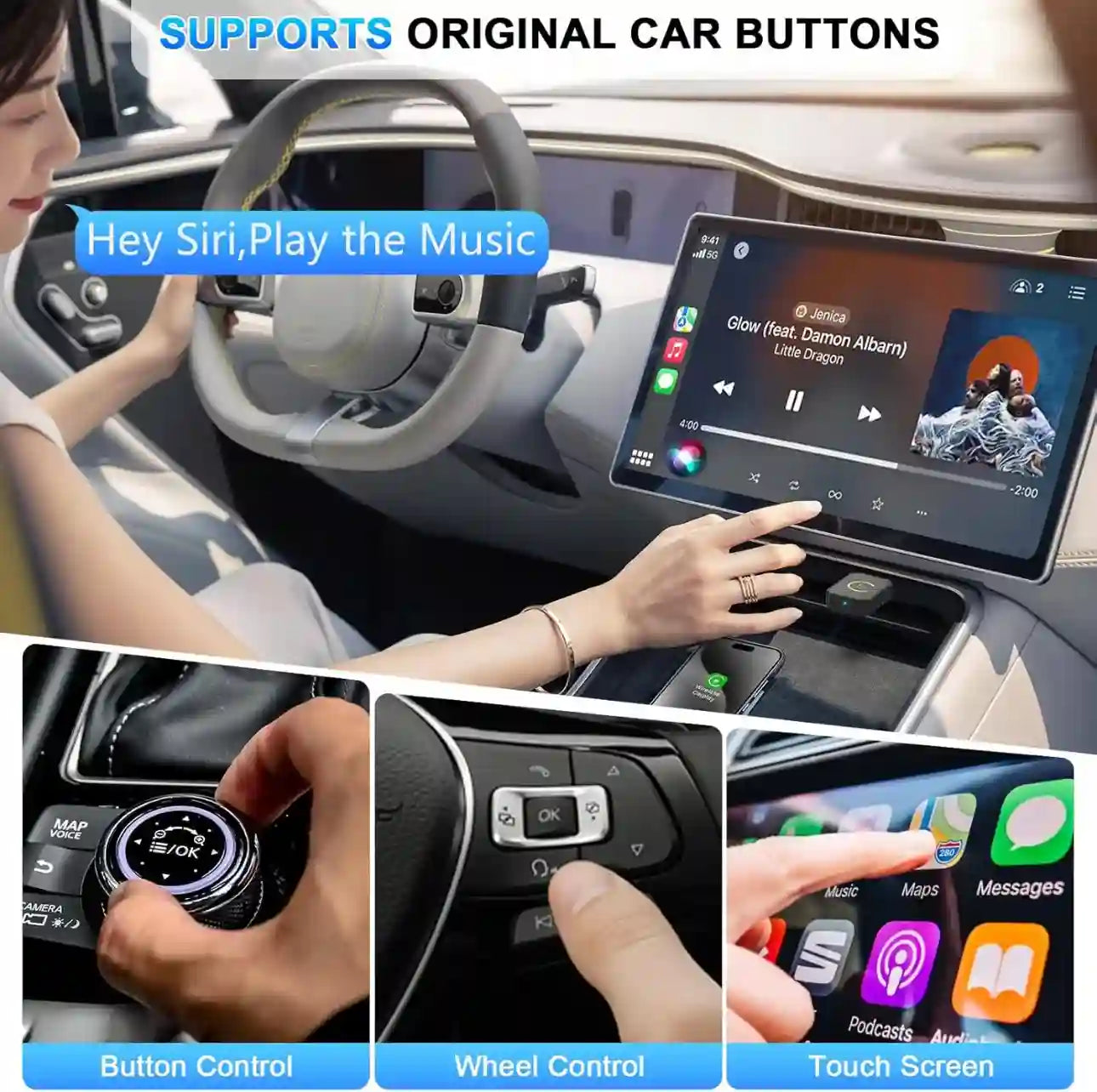 Mini Wireless Auto Adapter – Plug-And-Play Conversion For Cable-Free Driving