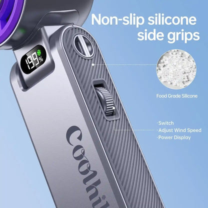 Handheld Turbo Fan – 199-Level Seamless Wind Control For Instant Icy Relief