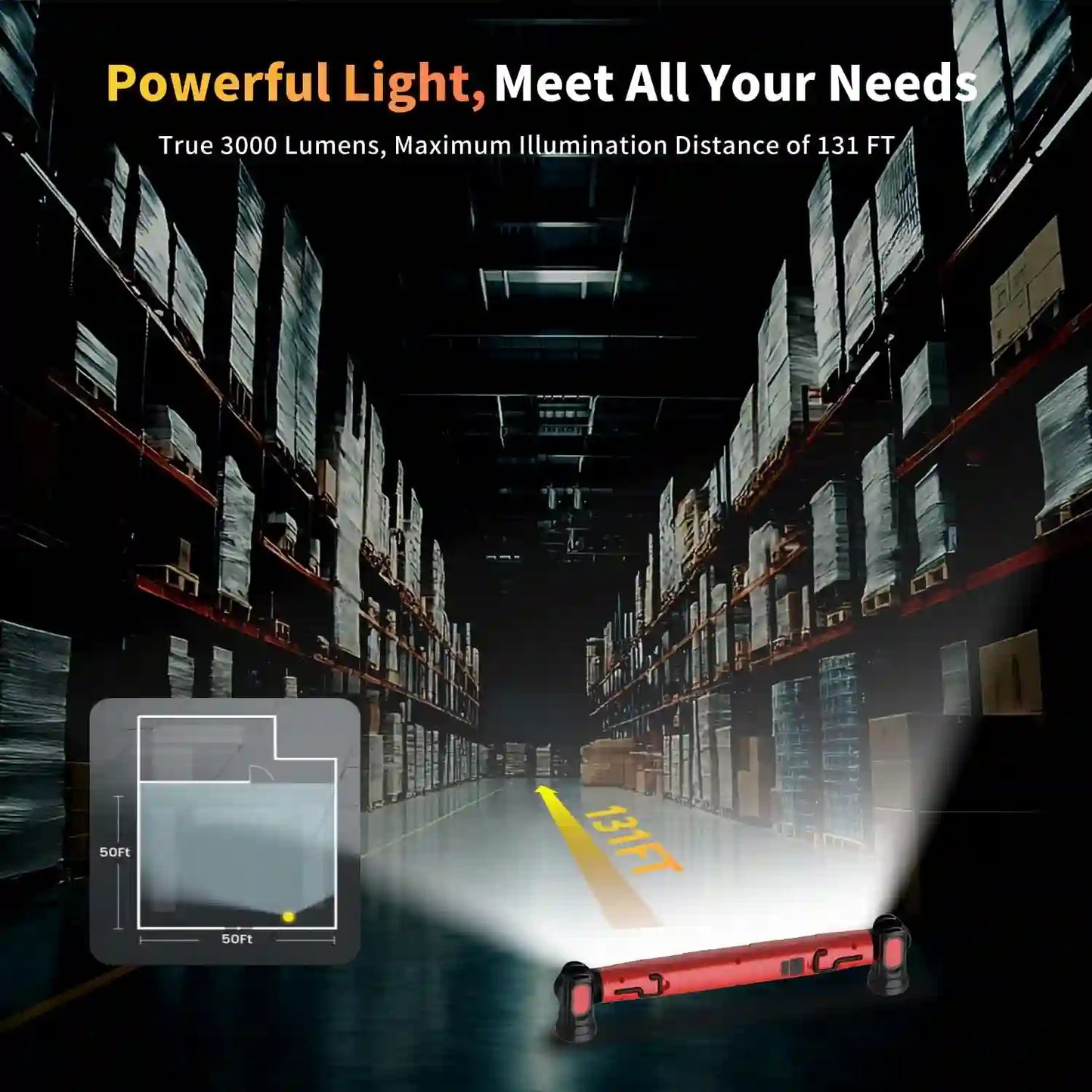 Under-Hood Work Light – 3000LM Magnetic 360° Base For Hands-Free Engine Repair