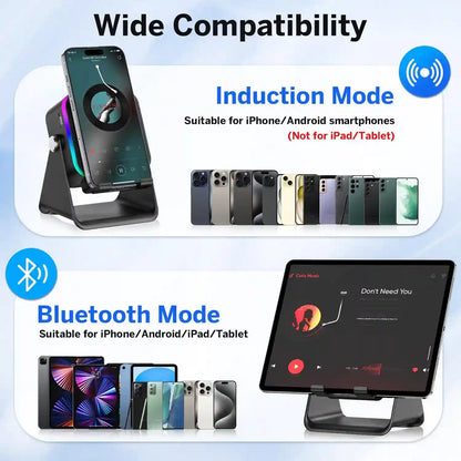 5-in-1 Audio Stand – Instant Wireless Induction For Seamless Hands-Free Entertainment