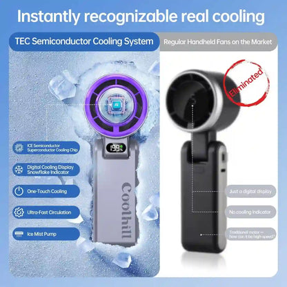 Handheld Turbo Fan – 199-Level Seamless Wind Control For Instant Icy Relief