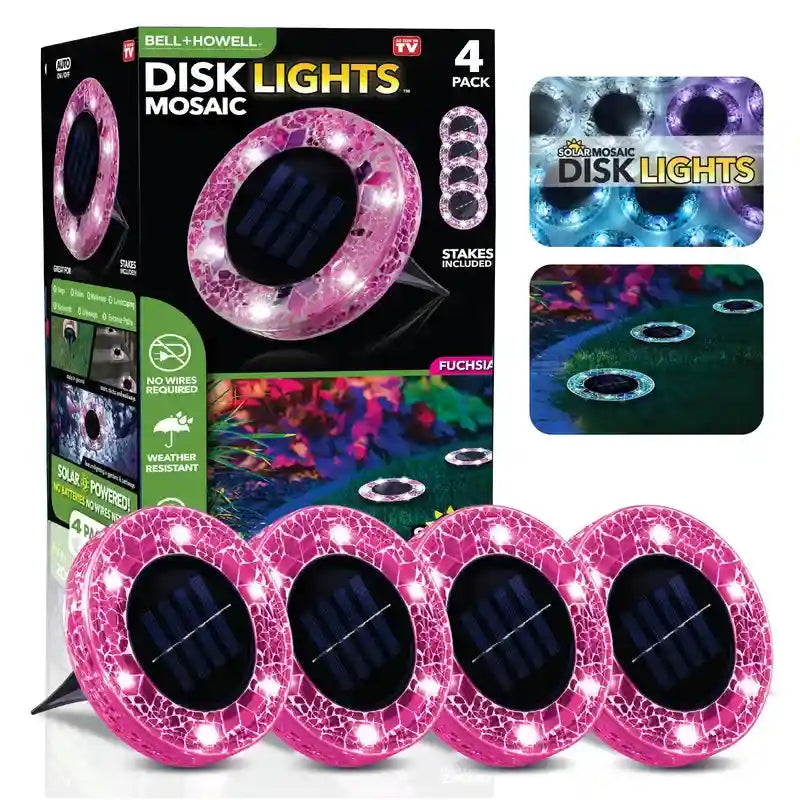 Solar Disk Lights - Auto Dusk-to-Dawn Mosaic Glow For Effortless Outdoor Ambience