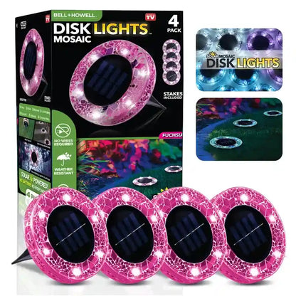 Solar Disk Lights - Auto Dusk-to-Dawn Mosaic Glow For Effortless Outdoor Ambience