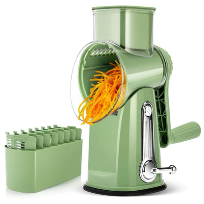 Rotary Cheese Grater with Handle - Slices, Shreds, & Grates in Seconds
