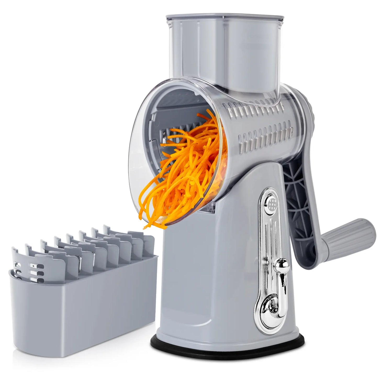 Rotary Cheese Grater with Handle - Slices, Shreds, & Grates in Seconds