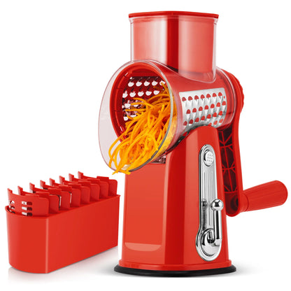 Rotary Cheese Grater with Handle - Slices, Shreds, & Grates in Seconds