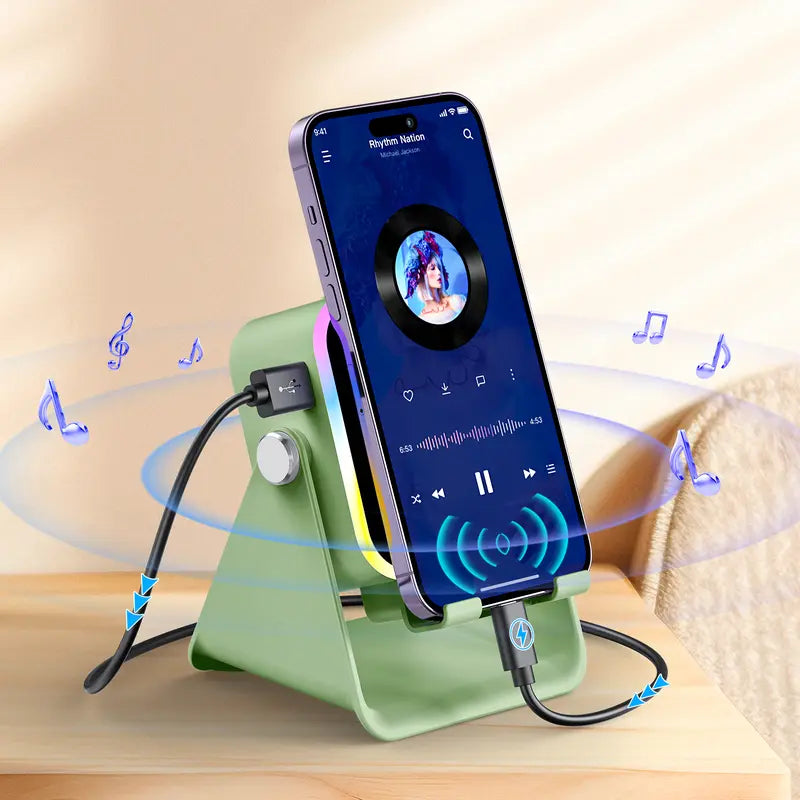 5-in-1 Audio Stand – Instant Wireless Induction For Seamless Hands-Free Entertainment