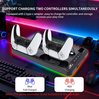 Universal Vertical Cooling Stand & Dual Fast Charging Station for P5, P5 Slim & P5 Pro