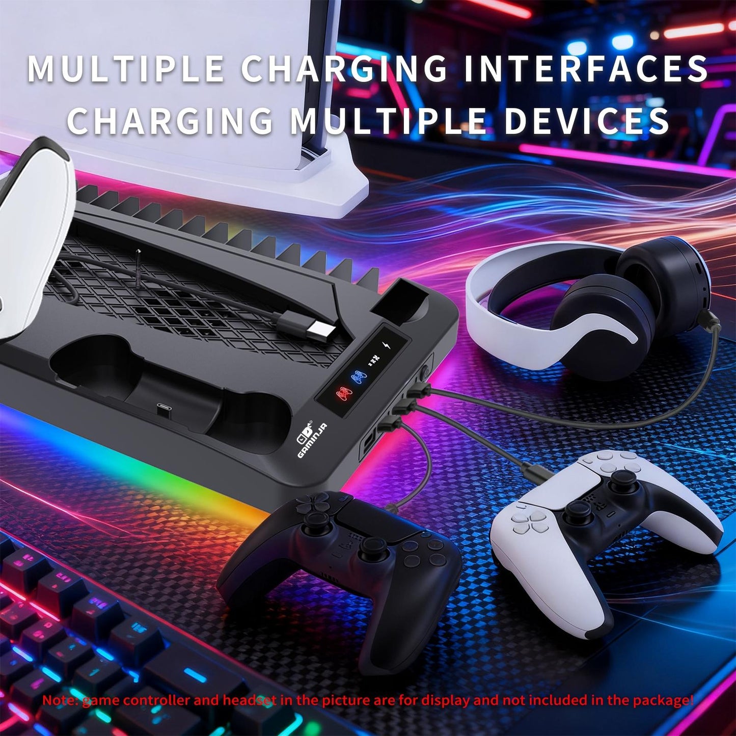 Universal Vertical Cooling Stand & Dual Fast Charging Station for P5, P5 Slim & P5 Pro