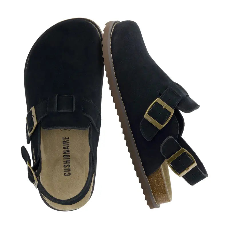 Ultimate Comfort Genuine Suede Slingback Clogs with Memory Foam