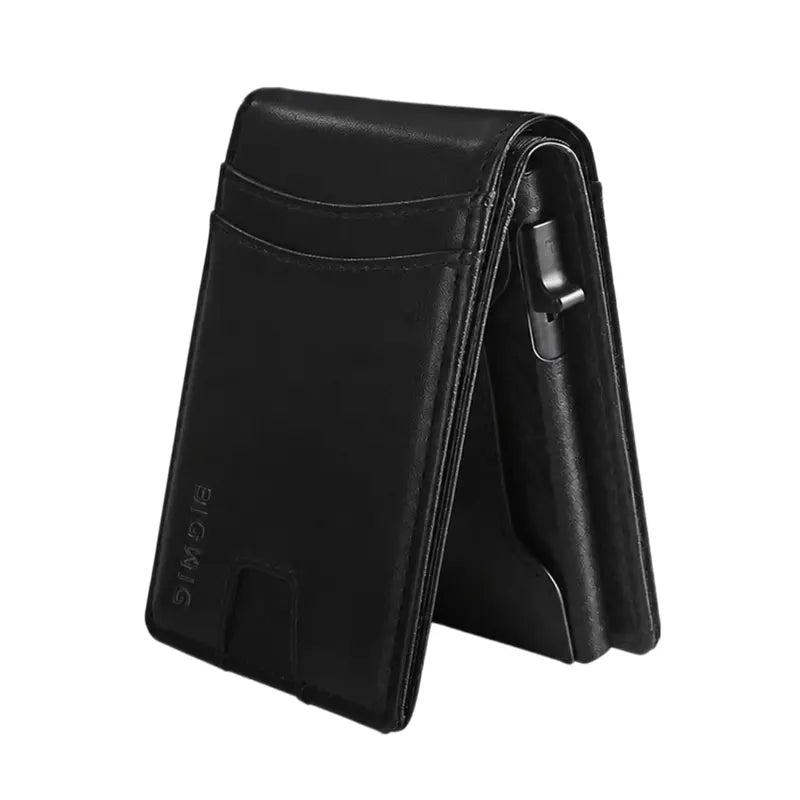 Ultra-Slim RFID Blocking Metal Pop-Up Bifold Wallet for Men