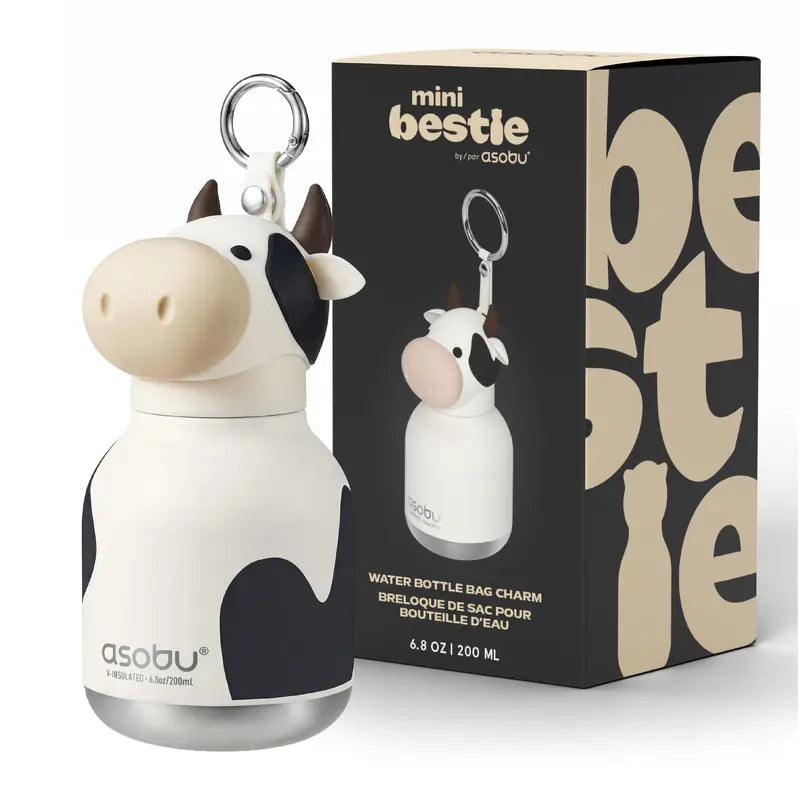 Mini Animal Stainless Steel Water Bottle with Backpack Clip Ring