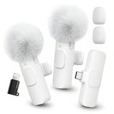 White | 2 Mics Sets | Lightning Adapter