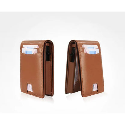 Ultra-Slim RFID Blocking Metal Pop-Up Bifold Wallet for Men