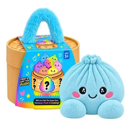 Cute Giant Rainbow Dumpling Plush Squishy With Bamboo Steamer Gift Box