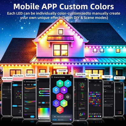 Permanent Outdoor Eave Lights Waterproof Smart Roof Lighting