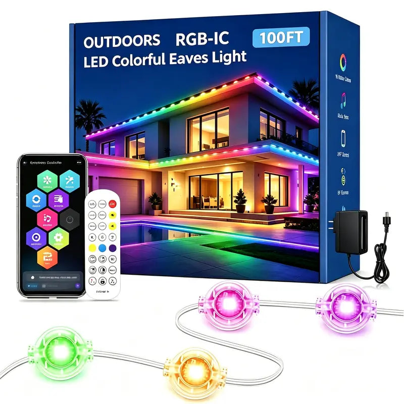 Permanent Outdoor Eave Lights Waterproof Smart Roof Lighting