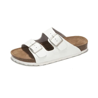 Walk On Clouds: Genuine Leather Memory Foam Cork Sandals