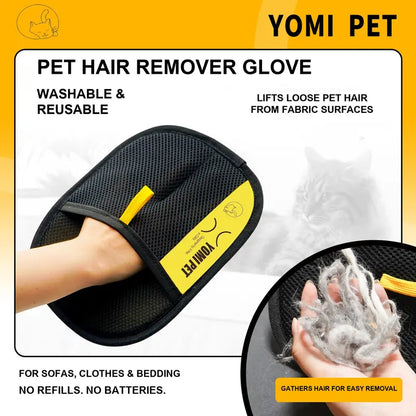 Electrostatic Pet Hair Remover Glove for Instant De-Shedding