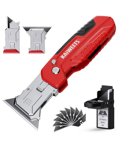 2-in-1 Folding Utility Knife & Razor Blade Scraper Tool