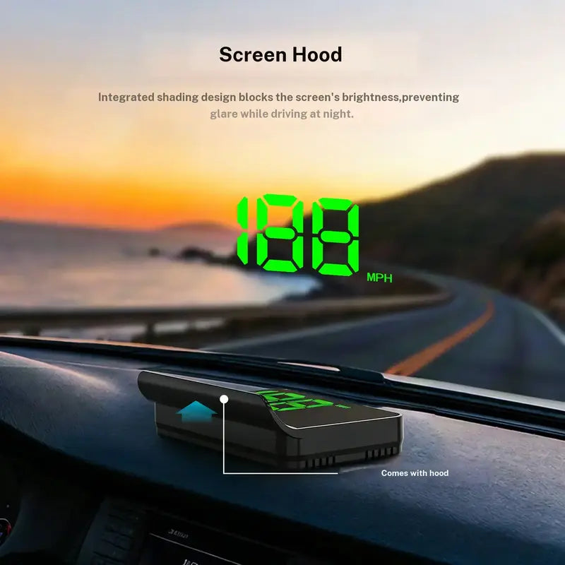 Digital Car GPS Speedometer HUD with Screen Hood