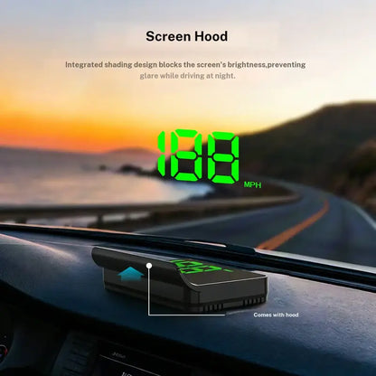 Digital Car GPS Speedometer HUD with Screen Hood