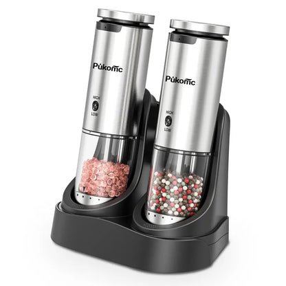 Rechargeable Electric Salt and Pepper Grinder Set