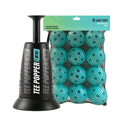 Portable Mini Baseball Tee Popper Hitting Trainer Bundle