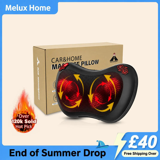 3D Heated Shiatsu Massager Pillow for Muscle Relief